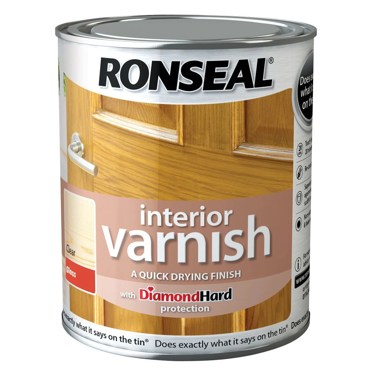 Ronseal Diamond Hard Clear Gloss Wood Varnish, 0.75L 3 Ronseal Diamond Hard Clear Gloss Wood Varnish, 0.75L
