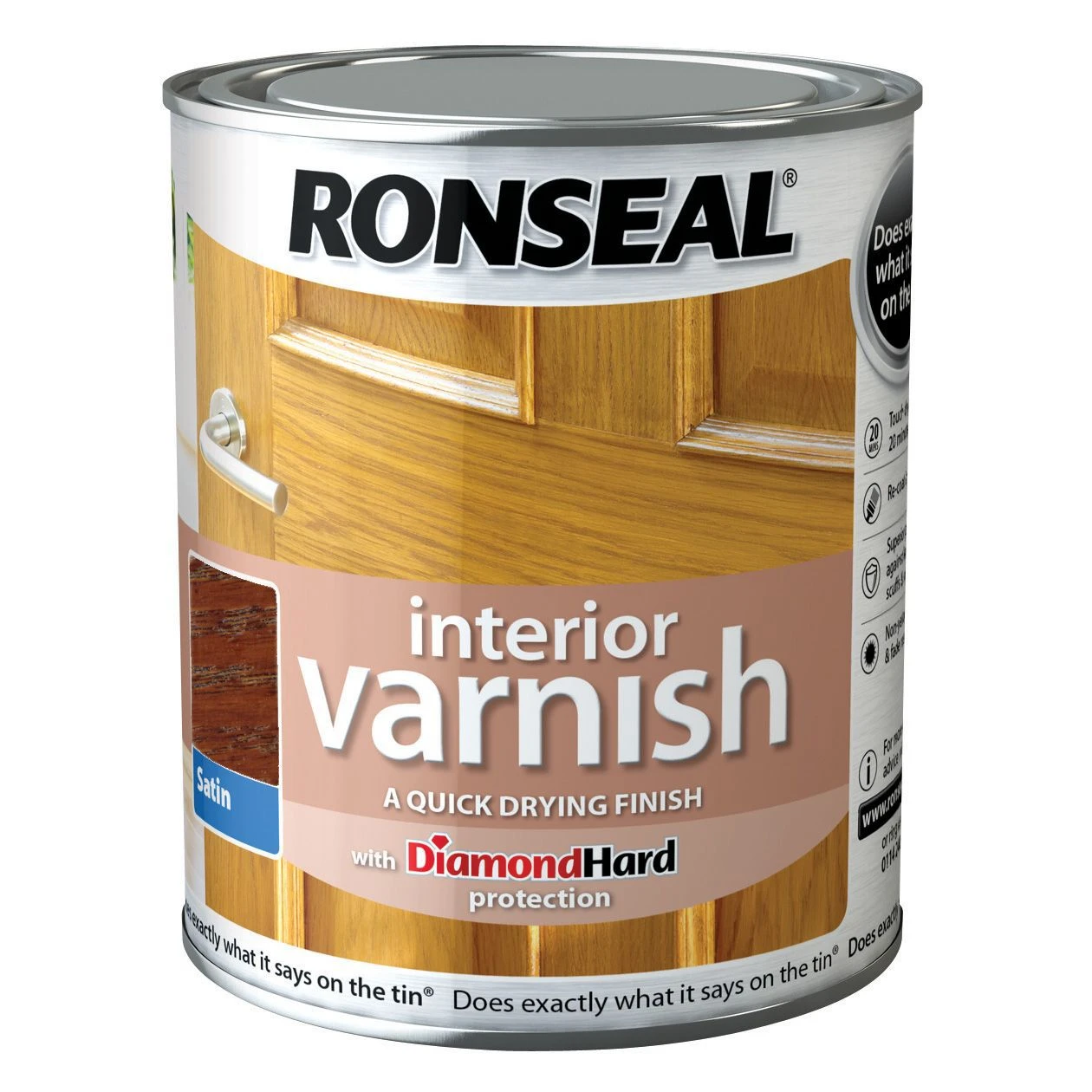 Ronseal Diamond Hard Dark Oak Satin Wood Varnish, 0.25L 3 Ronseal Diamond Hard Dark Oak Satin Wood Varnish, 0.25L