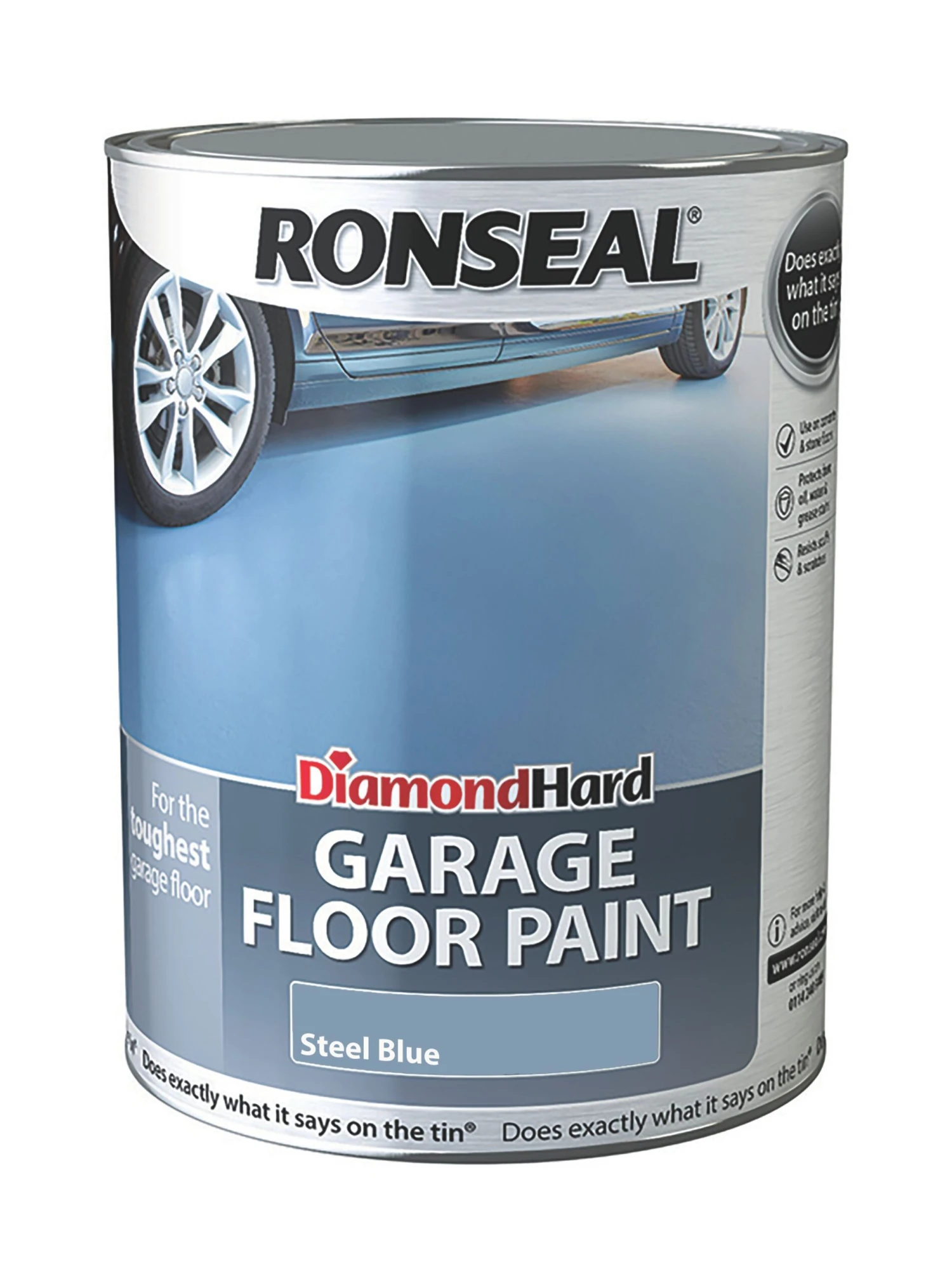 Ronseal Diamond Hard Steel Blue Satinwood Garage Floor Paint, 5L 3 Ronseal Diamond Hard Steel Blue Satinwood Garage Floor Paint, 5L - Image 2
