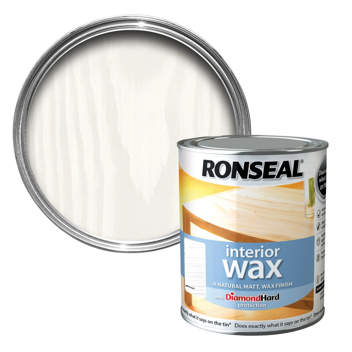 Ronseal Diamond Hard White Ash Matt Wax Wood Wax, 0.75L 3 Ronseal Diamond Hard White Ash Matt Wax Wood Wax, 0.75L
