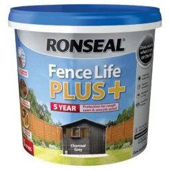 Ronseal Fence Life Plus Charcoal Grey Matt Fence & Shed Treatment, 5L