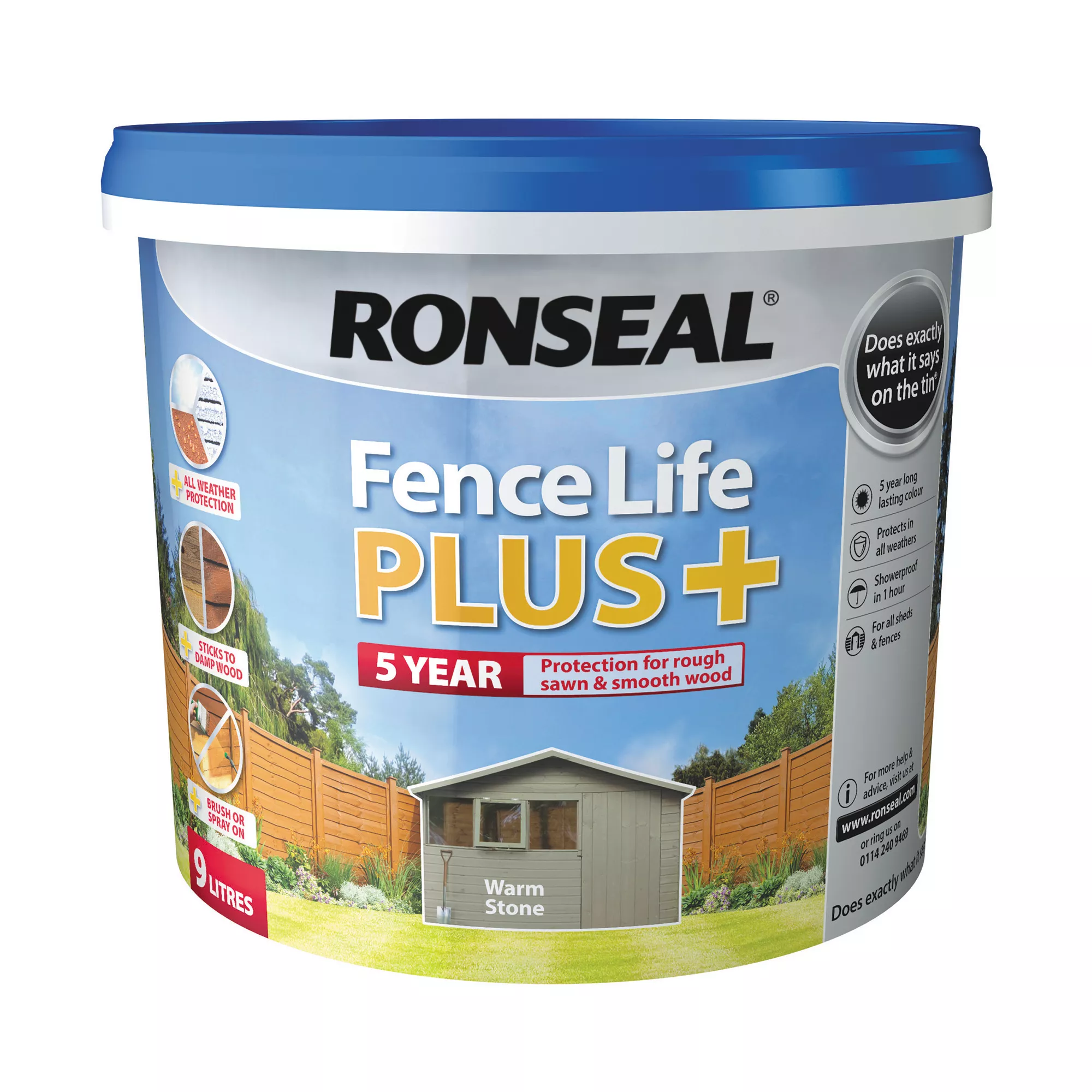 Ronseal Fence Life Plus Warm Stone Matt Fence & Shed Treatment, 5L 3 Ronseal Fence Life Plus Warm Stone Matt Fence & Shed Treatment, 5L