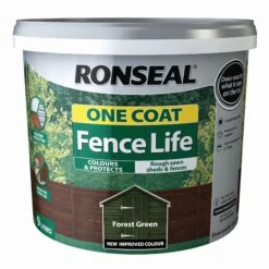 Ronseal One Coat Fence Life Forest Green Matt Fence & Shed Treatment, 9L