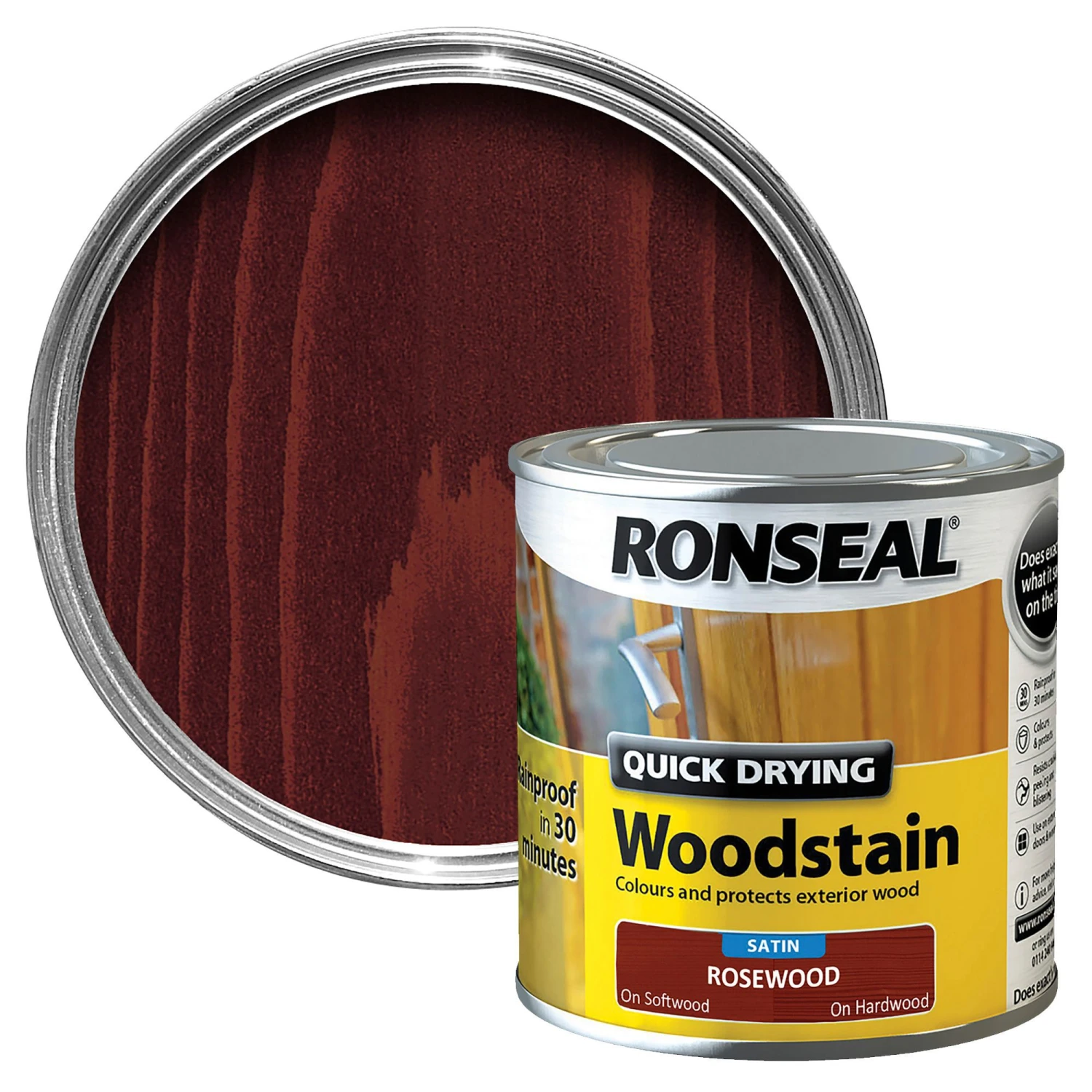 Ronseal Rosewood Satin Wood Stain, 2.5L 3 Ronseal Rosewood Satin Wood Stain, 2.5L