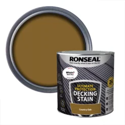 Ronseal Ultimate Protection Country Oak Matt Decking Wood Stain, 2.5L