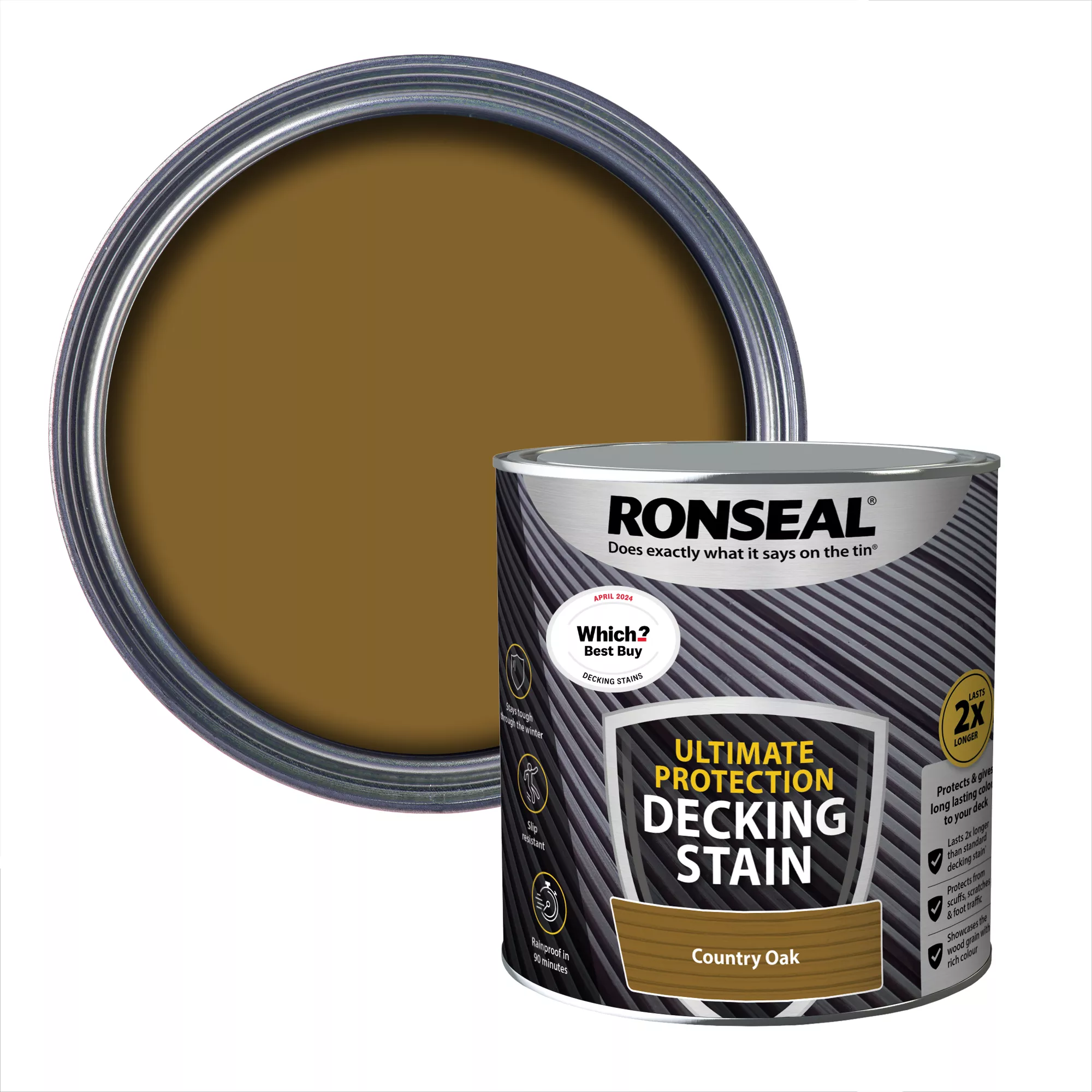 Ronseal Ultimate Protection Country Oak Matt Decking Wood Stain, 2.5L 3 Ronseal Ultimate Protection Country Oak Matt Decking Wood Stain, 2.5L