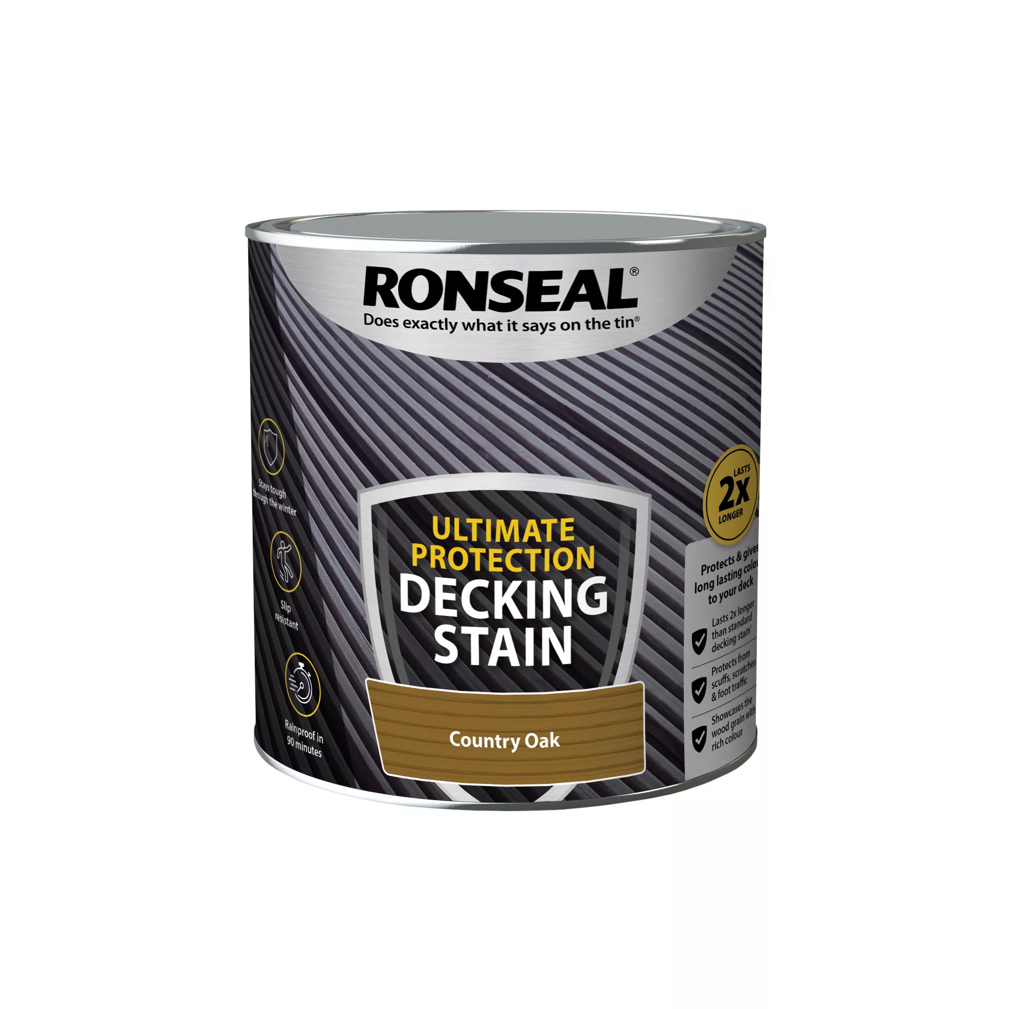 Ronseal Ultimate Protection Country Oak Matt Decking Wood Stain, 2.5L 4 Ronseal Ultimate Protection Country Oak Matt Decking Wood Stain, 2.5L - Image 2