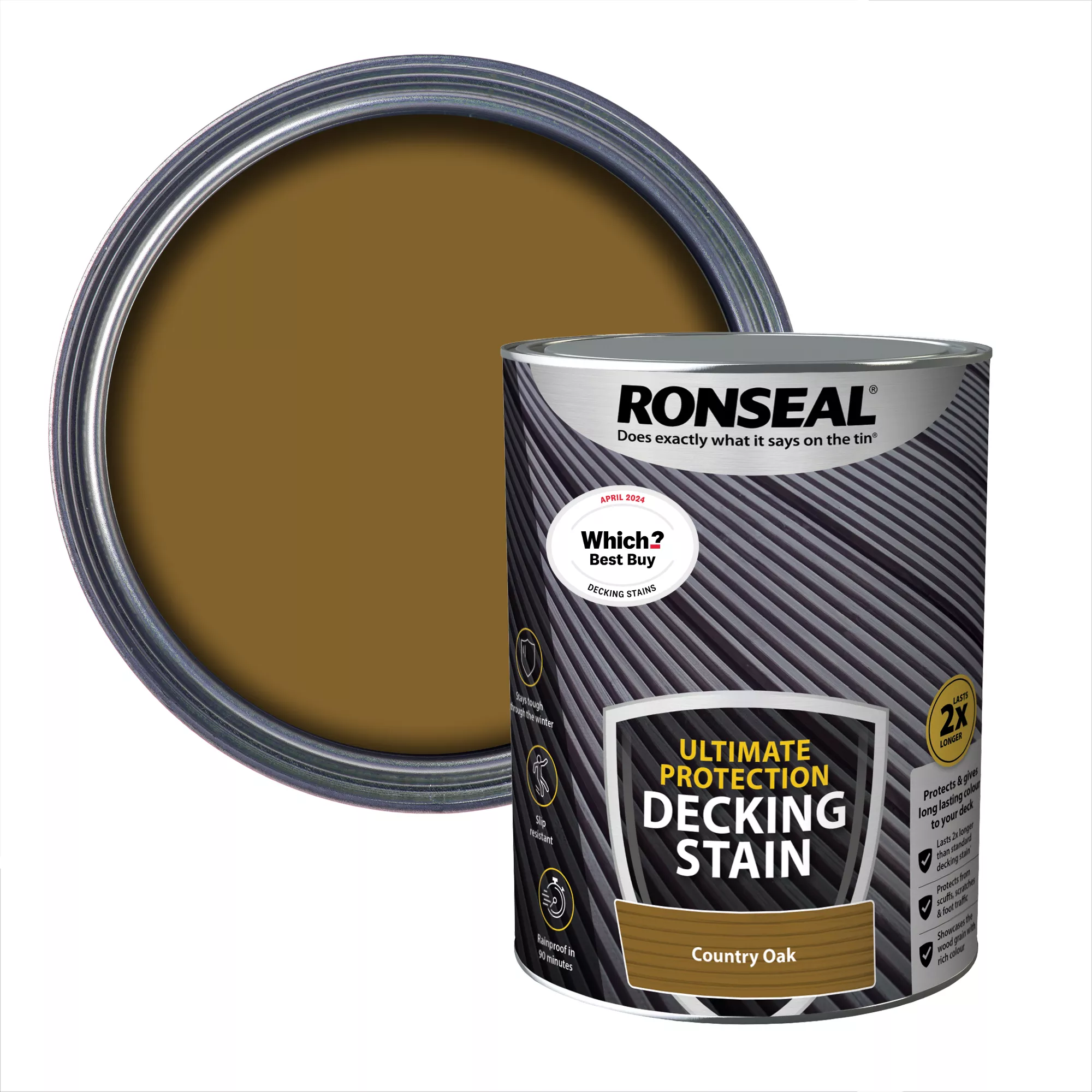 Ronseal Ultimate Protection Country Oak Matt Decking Wood Stain, 5L 3 Ronseal Ultimate Protection Country Oak Matt Decking Wood Stain, 5L