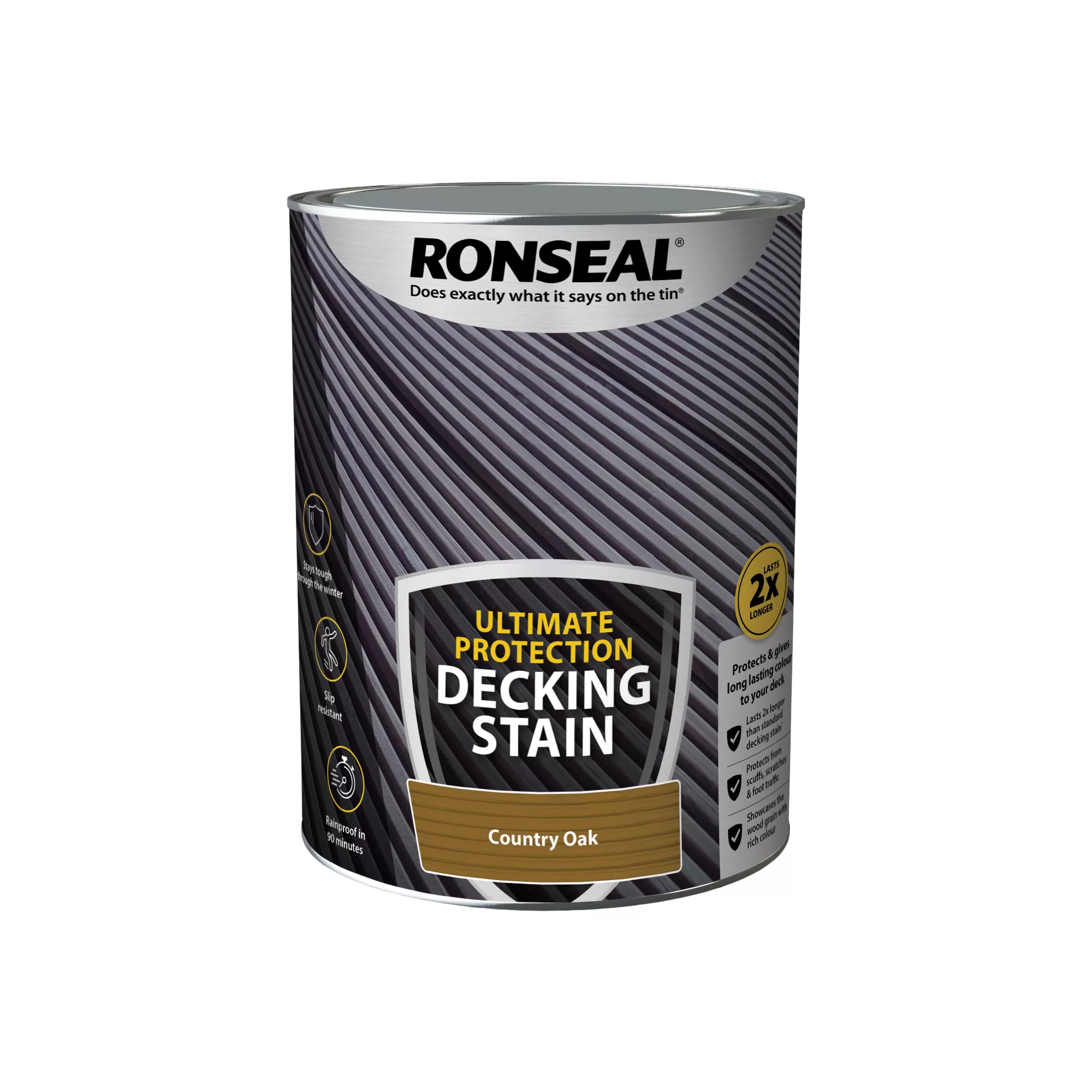 Ronseal Ultimate Protection Country Oak Matt Decking Wood Stain, 5L 4 Ronseal Ultimate Protection Country Oak Matt Decking Wood Stain, 5L - Image 2