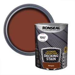 Ronseal Ultimate Protection Rich Mahogany Matt Decking Wood Stain, 5L
