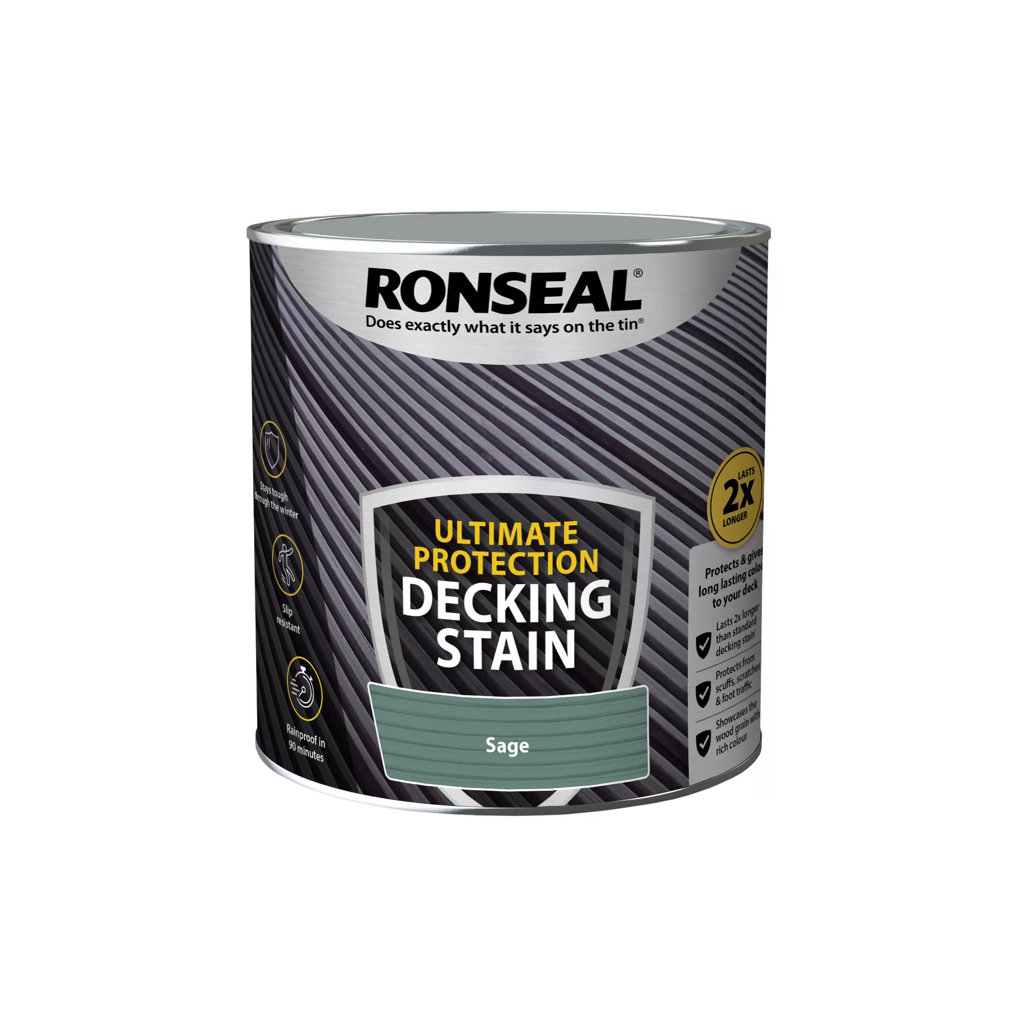 Ronseal Ultimate Protection Sage Matt Decking Wood Stain, 2.5L 4 Ronseal Ultimate Protection Sage Matt Decking Wood Stain, 2.5L - Image 2