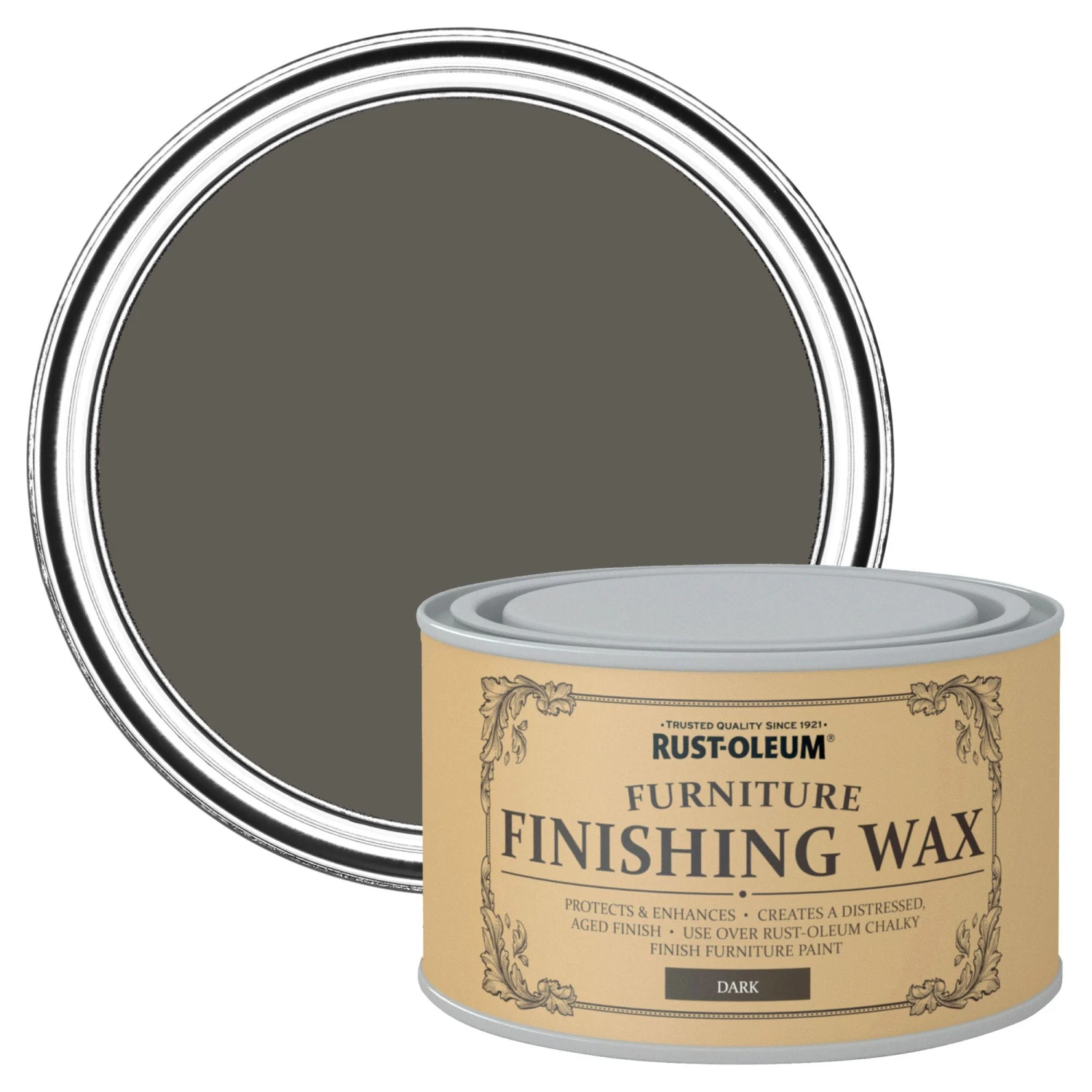 Rust-Oleum Dark Brown Matt Furniture Wax Finishing Wax, 0.4L 3 Rust-Oleum Dark Brown Matt Furniture Wax Finishing Wax, 0.4L