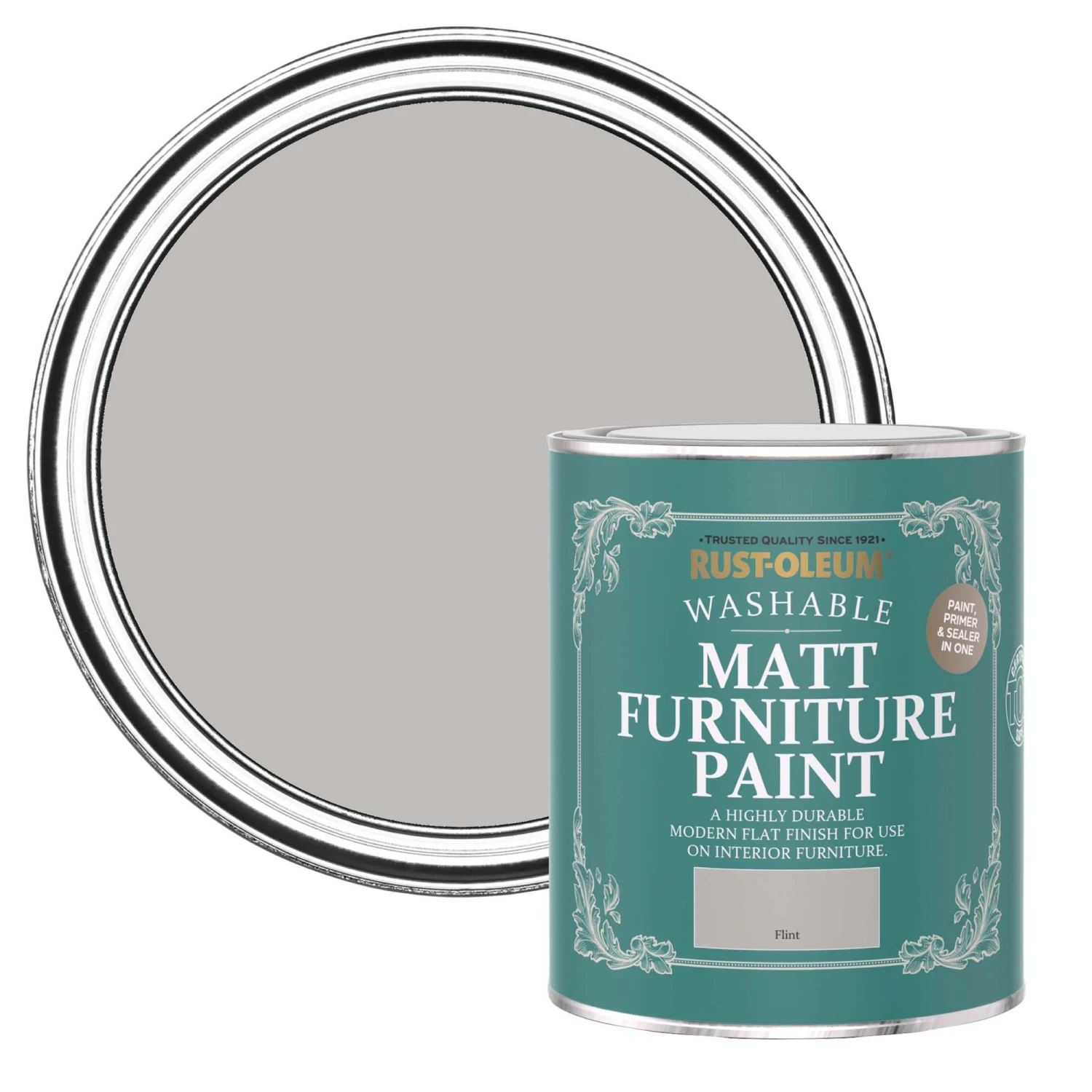 Rust-Oleum Flint Matt Furniture Paint, 750ml 3 Rust-Oleum Flint Matt Furniture Paint, 750ml