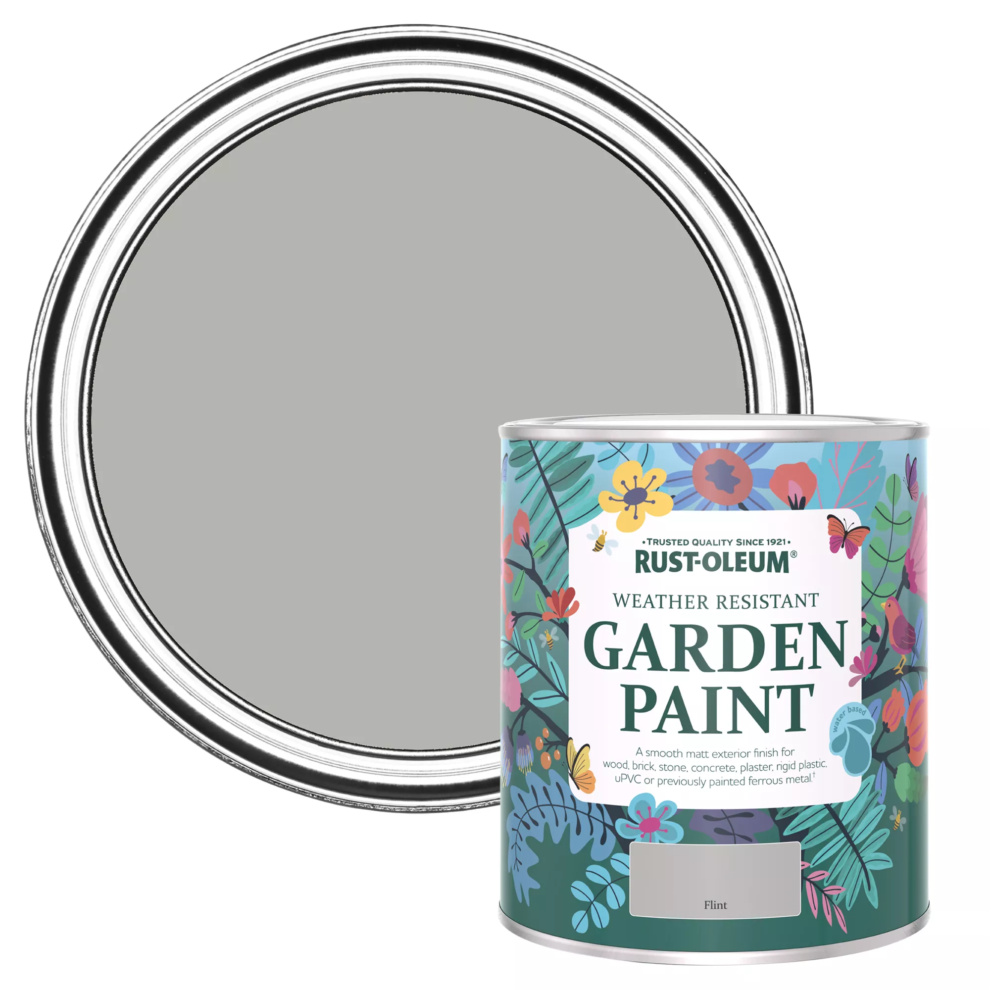 Rust-Oleum Garden Paint Flint Matt Multi-surface Garden Paint, 750ml Tin 3 Rust-Oleum Garden Paint Flint Matt Multi-surface Garden Paint, 750ml Tin