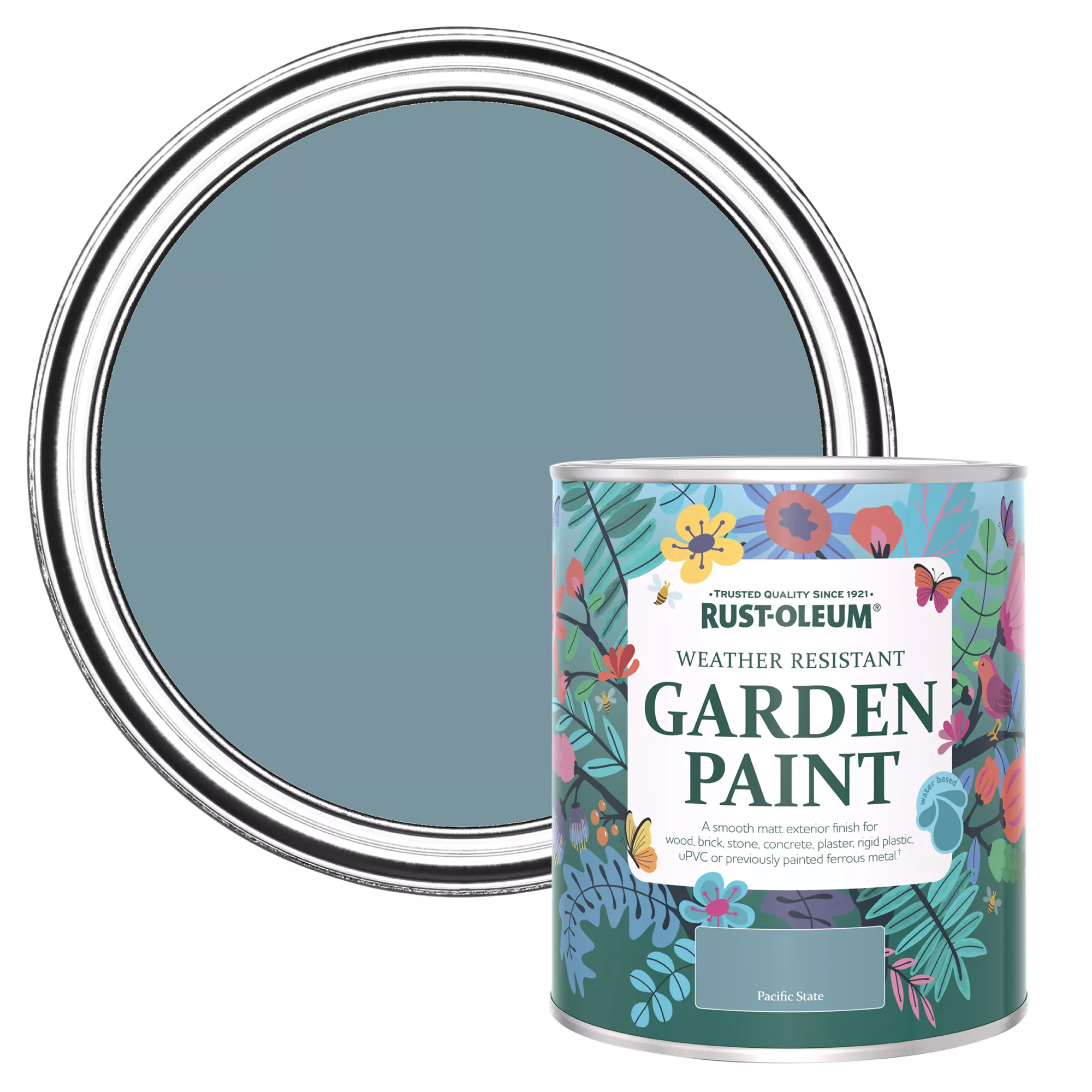 Rust-Oleum Garden Paint Pacific State Matt Multi-surface Garden Paint, 750ml Tin 3 Rust-Oleum Garden Paint Pacific State Matt Multi-surface Garden Paint, 750ml Tin