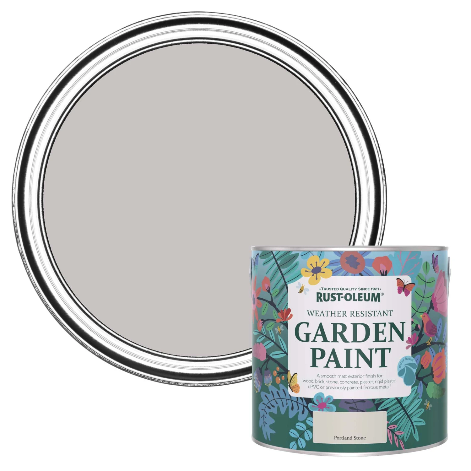 Rust-Oleum Garden Paint Portland Stone Matt Multi-surface Garden Paint, 2.5L Tin 3 Rust-Oleum Garden Paint Portland Stone Matt Multi-surface Garden Paint, 2.5L Tin