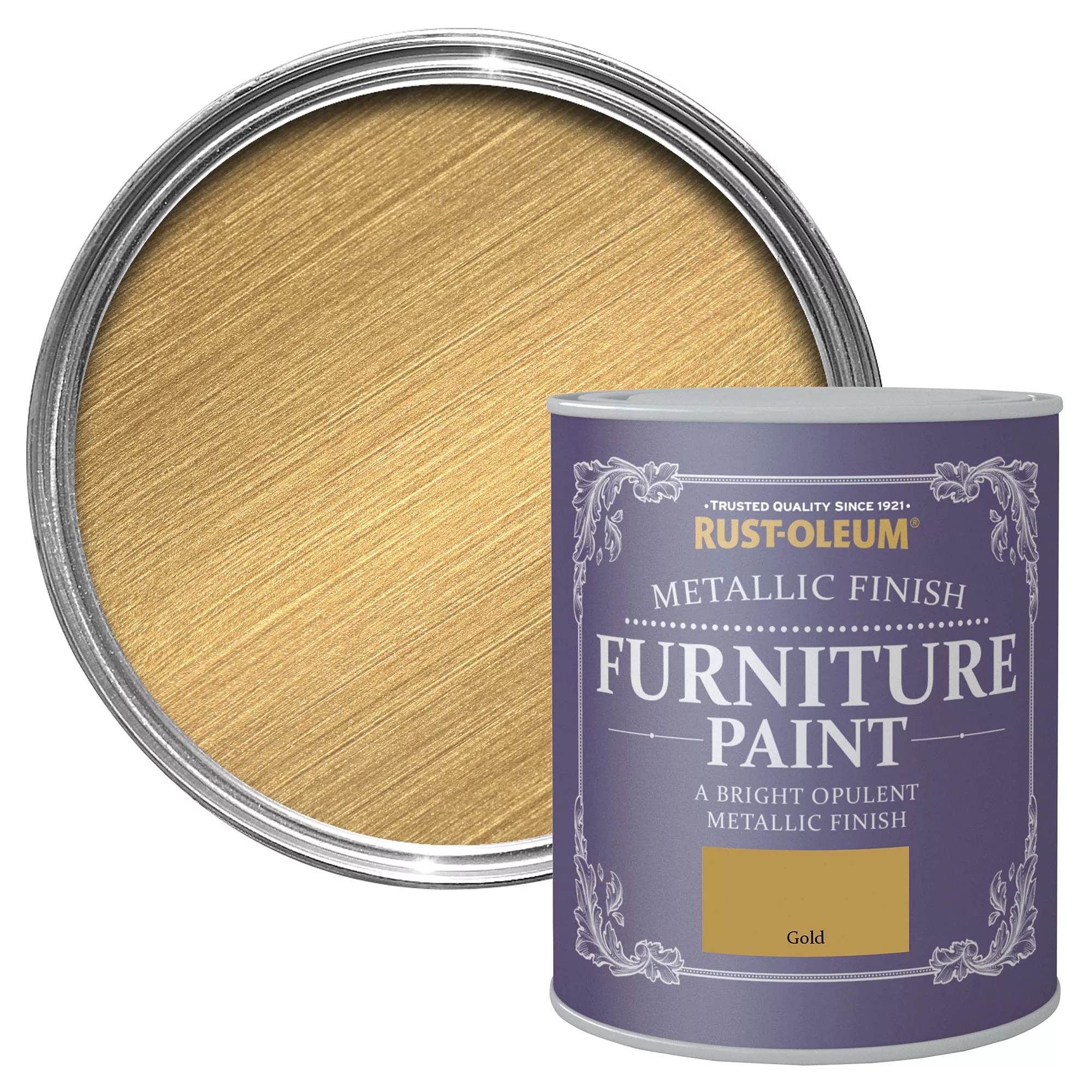 Rust-Oleum Gold Effect Furniture Paint, 750ml 3 Rust-Oleum Gold Effect Furniture Paint, 750ml