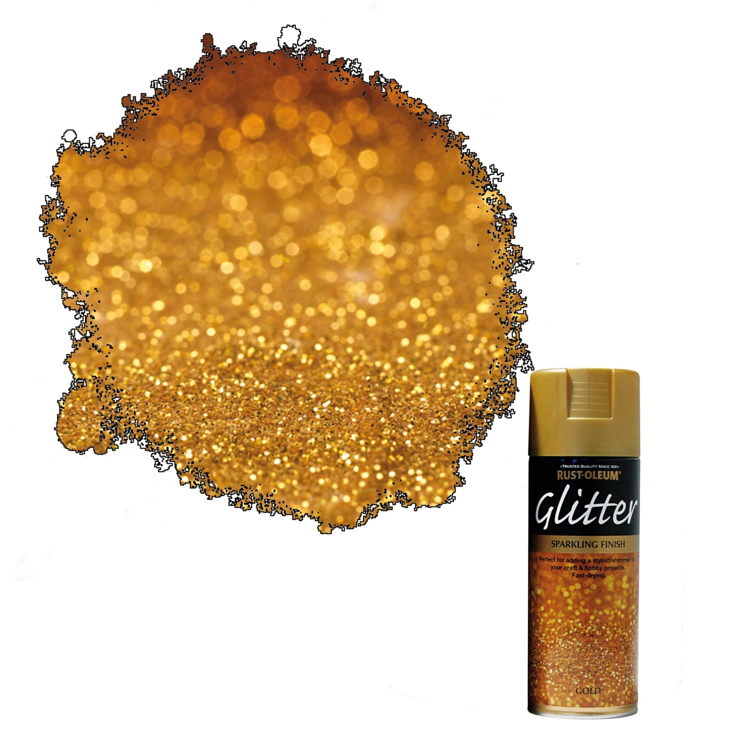 Rust-Oleum Gold Glitter Effect Multi-surface Spray Paint, 400ml 3 Rust-Oleum Gold Glitter Effect Multi-surface Spray Paint, 400ml