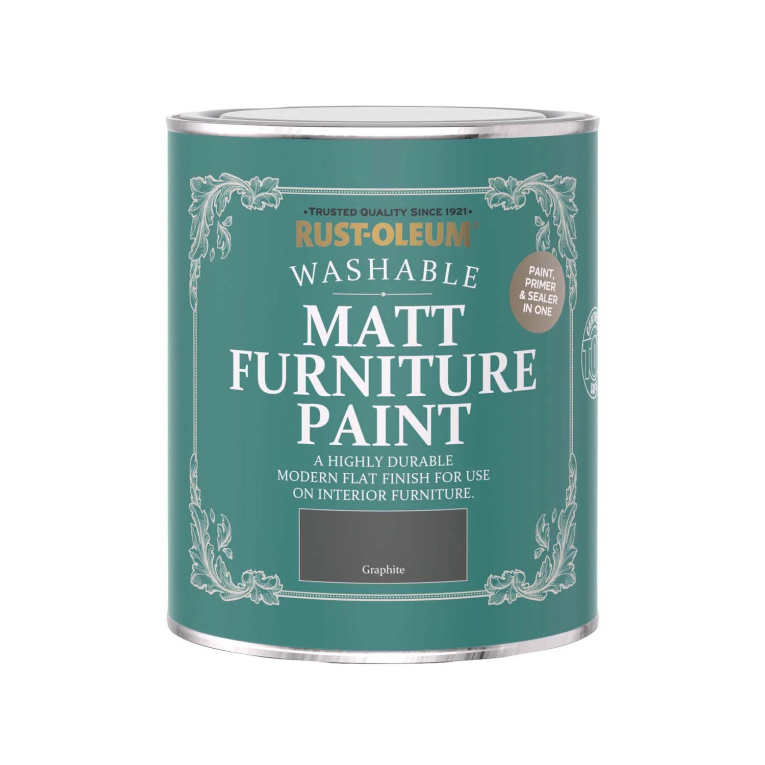Rust-Oleum Graphite Matt Furniture Paint, 750ml 4 Rust-Oleum Graphite Matt Furniture Paint, 750ml - Image 2