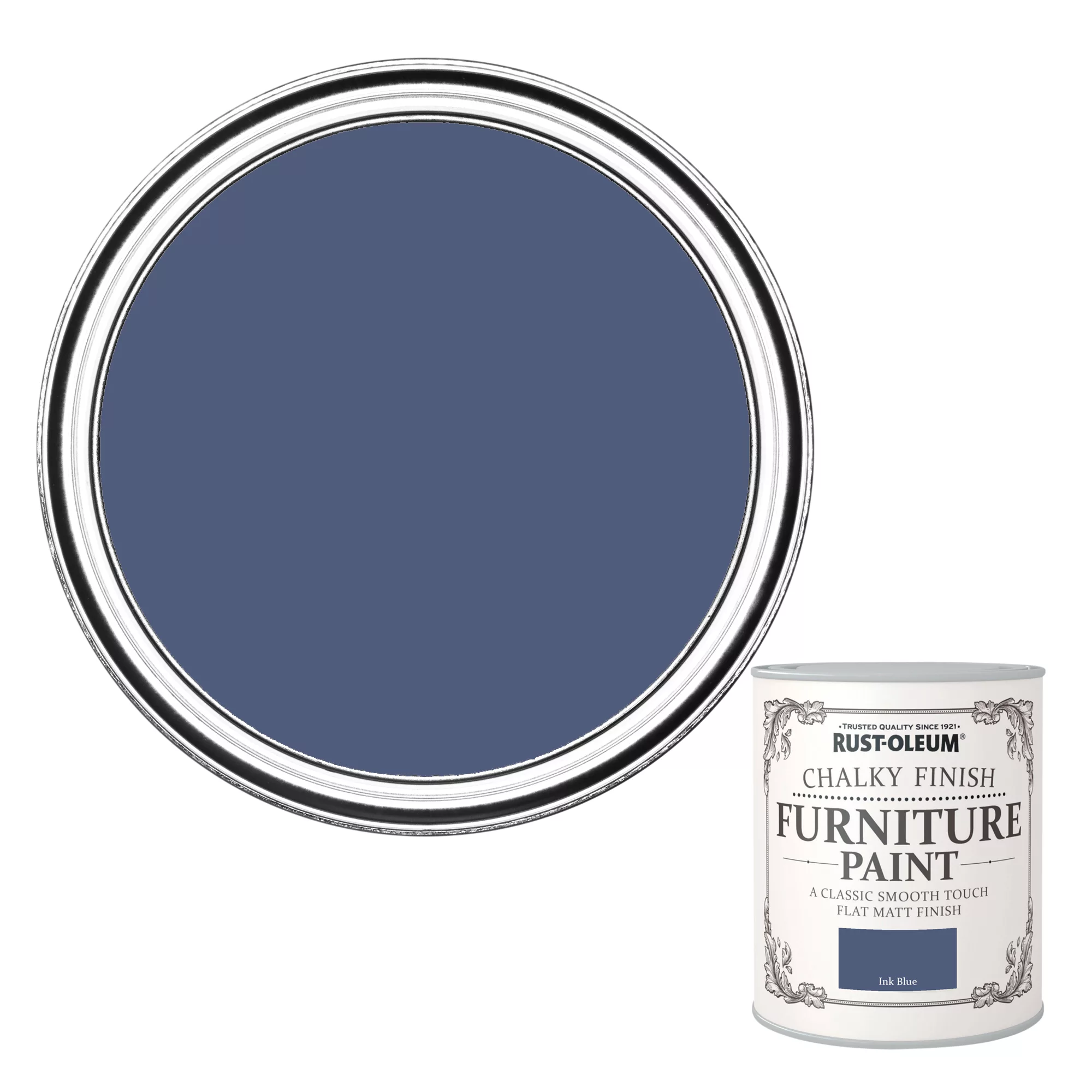 Rust-Oleum Ink Blue Flat Matt Furniture Paint, 750ml 3 Rust-Oleum Ink Blue Flat Matt Furniture Paint, 750ml