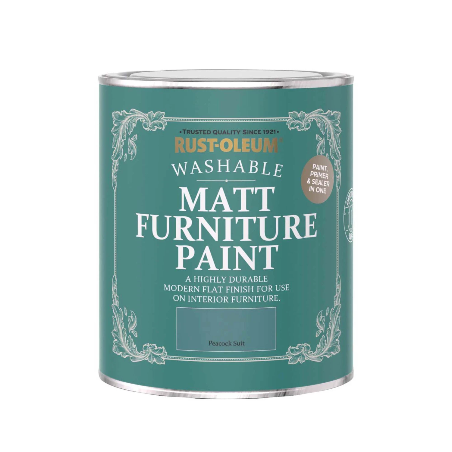 Rust-Oleum Peacock Suit Matt Furniture Paint, 750ml 4 Rust-Oleum Peacock Suit Matt Furniture Paint, 750ml - Image 2