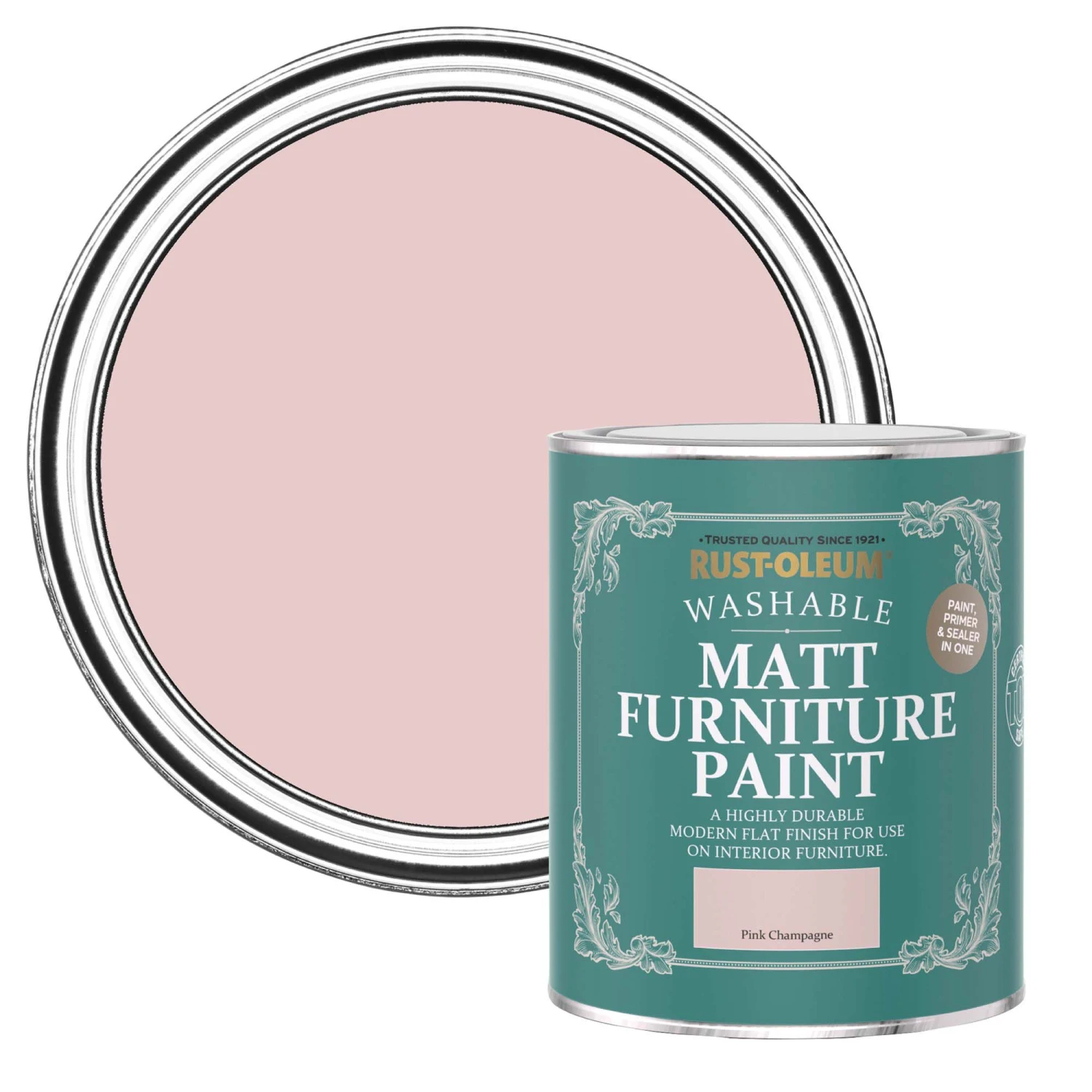 Rust-Oleum Pink Champagne Matt Furniture Paint, 750ml 3 Rust-Oleum Pink Champagne Matt Furniture Paint, 750ml