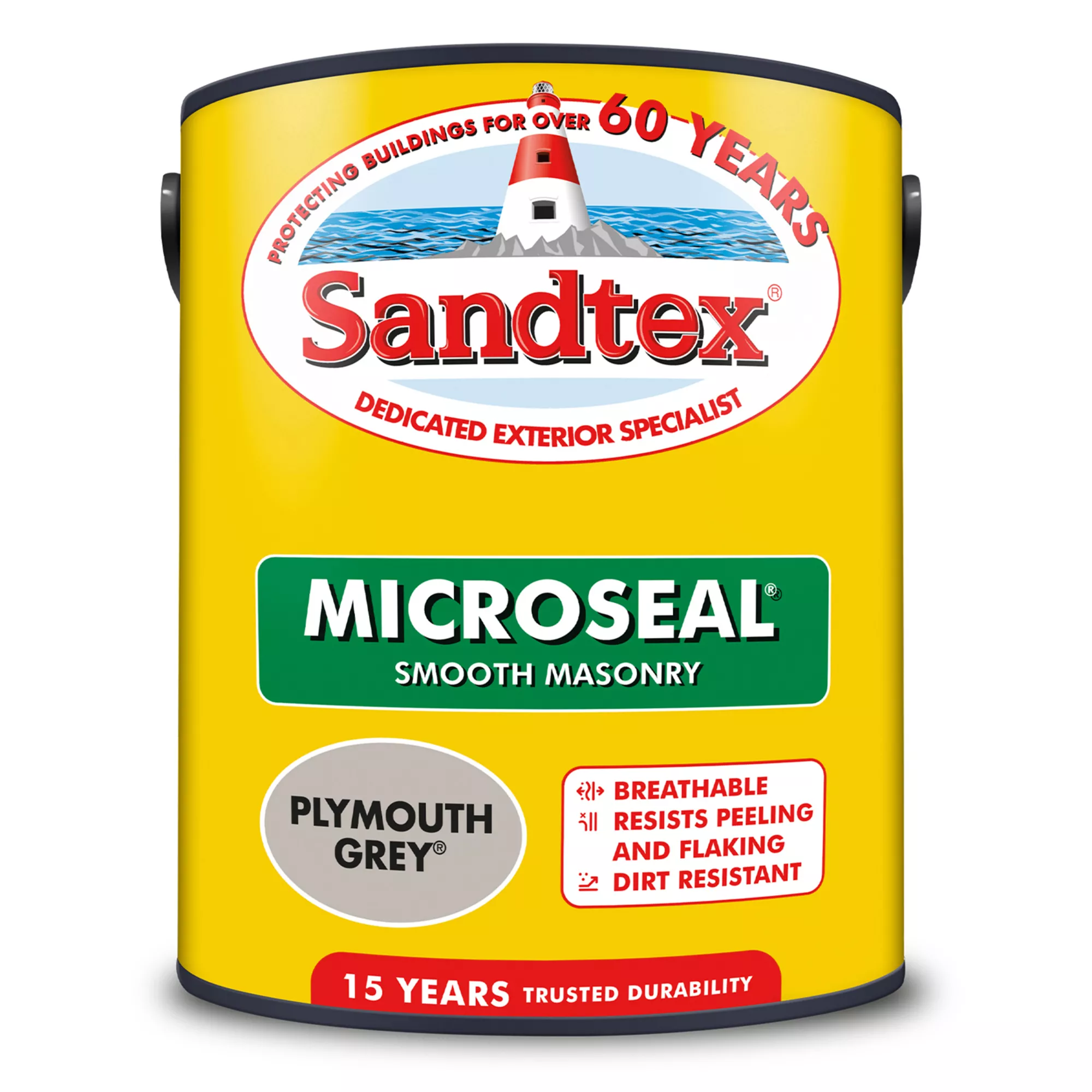 Sandtex Ultra Smooth Plymouth Grey Masonry Paint, 5L 4 Sandtex Ultra Smooth Plymouth Grey Masonry Paint, 5L - Image 2