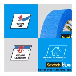 ScotchBlue Blue Masking Tape (L)41m (W)24mm, Pack Of 3 -Hammerite Store scotchblue blue masking tape l 41m w 24mm pack of 34054596722002 01t