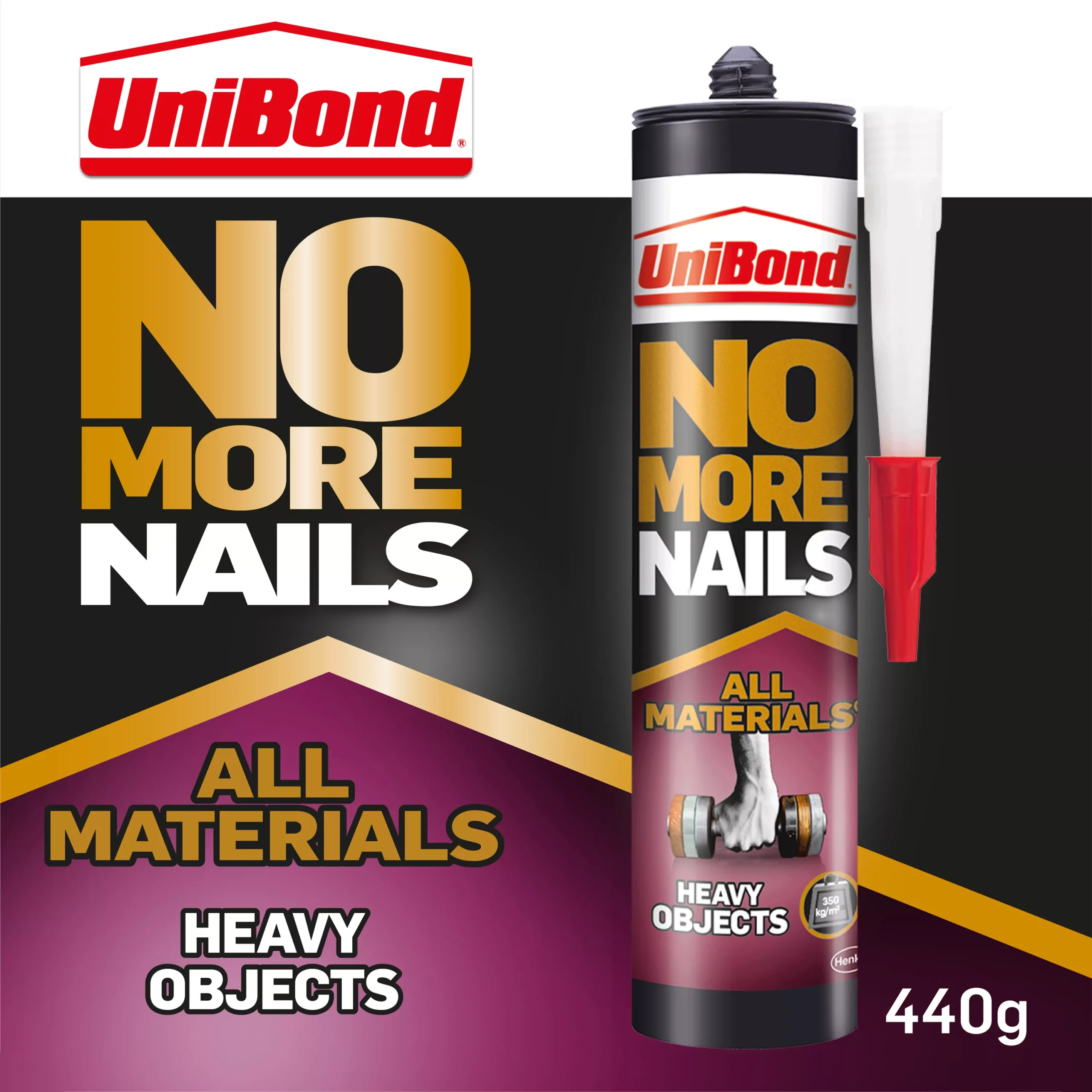 UniBond No More Nails All Materials White Grab Adhesive 440ml 4 UniBond No More Nails All Materials White Grab Adhesive 440ml - Image 2