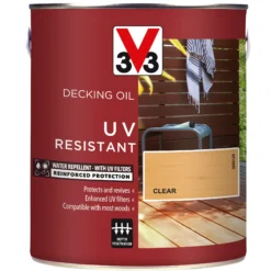 V33 Clear UV Resistant Decking Wood Oil, 2.5L 11 V33 Clear UV Resistant Decking Wood Oil, 2.5L -Hammerite Store v33 clear uv resistant decking wood oil 2 5l3153895163064 08c bq