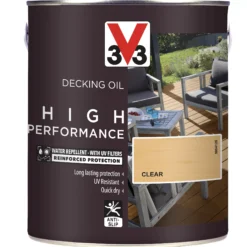 V33 High Performance Clear UV Resistant Decking Wood Oil, 2.5L 14 V33 High Performance Clear UV Resistant Decking Wood Oil, 2.5L -Hammerite Store v33 high performance clear uv resistant decking wood oil 2 5l3153895163040 08c bq