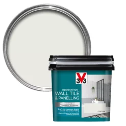 V33 Renovation Cotton Satinwood Wall Tile & Panelling Paint, 750ml