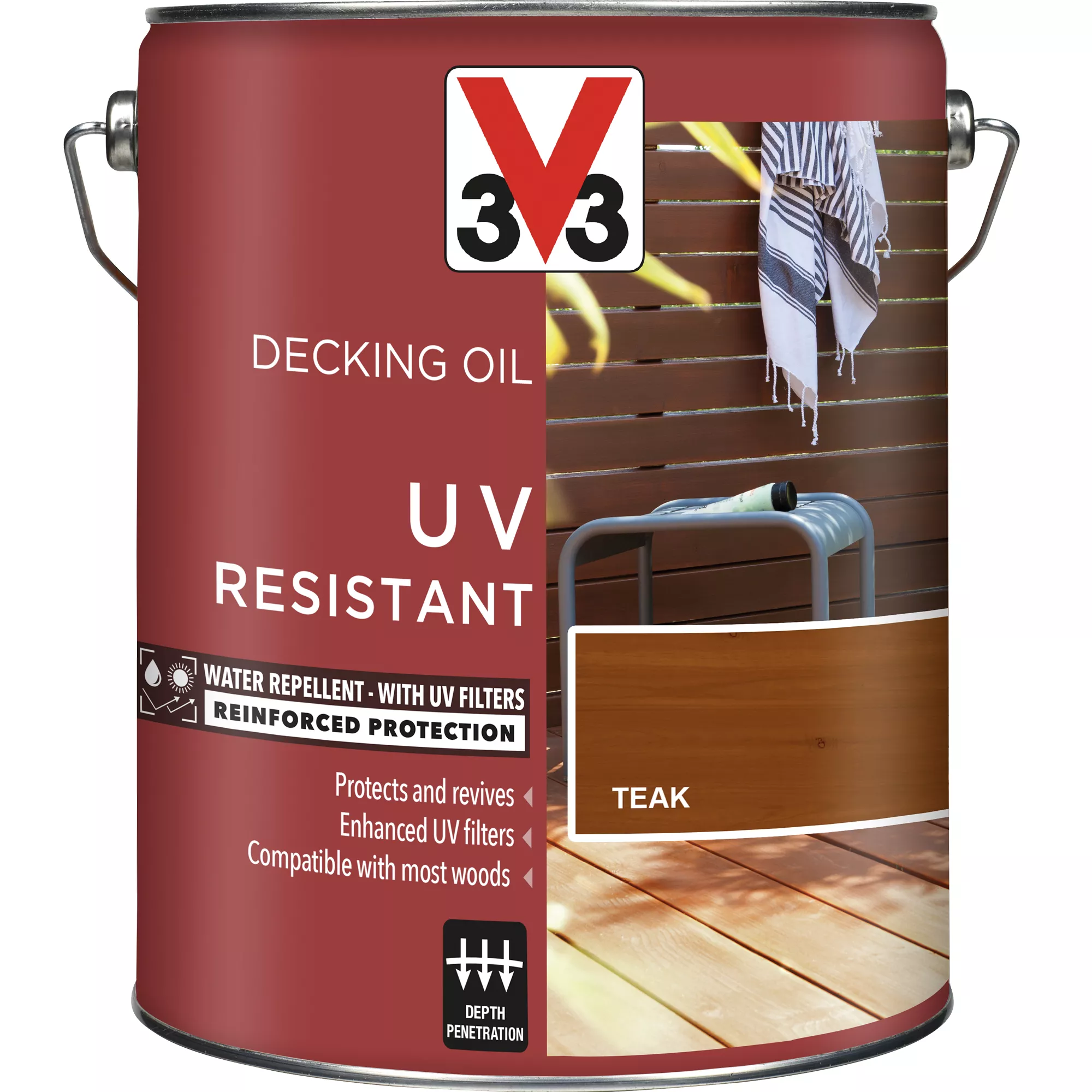 V33 Teak UV Resistant Decking Wood Oil, 5L 4 V33 Teak UV Resistant Decking Wood Oil, 5L - Image 2