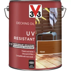 V33 Teak UV Resistant Decking Wood Oil, 5L 11 V33 Teak UV Resistant Decking Wood Oil, 5L -Hammerite Store v33 teak uv resistant decking wood oil 5l3153895163118 08c bq
