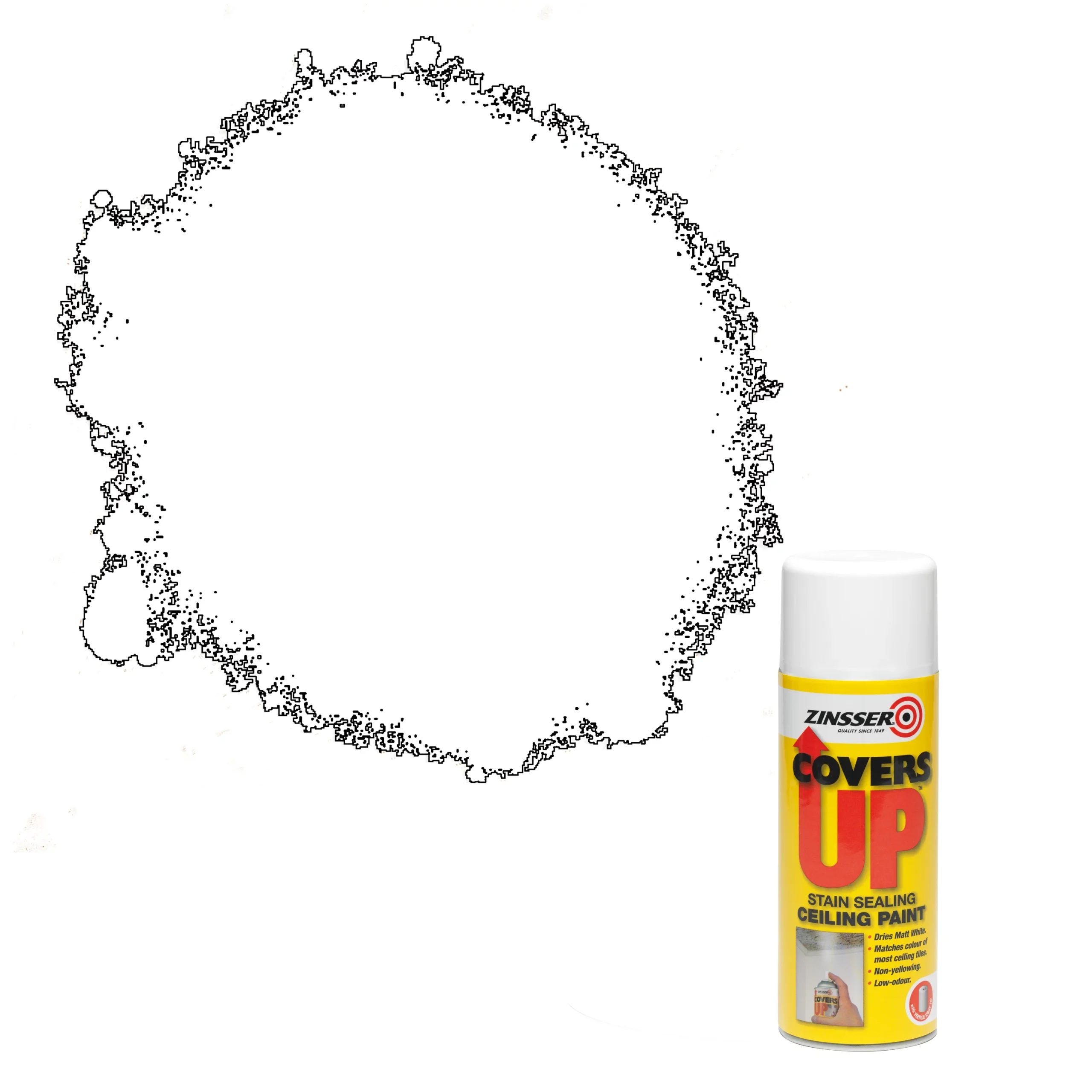 Zinsser Covers Up White Matt Sealer Spray Paint, 400ml 3 Zinsser Covers Up White Matt Sealer Spray Paint, 400ml